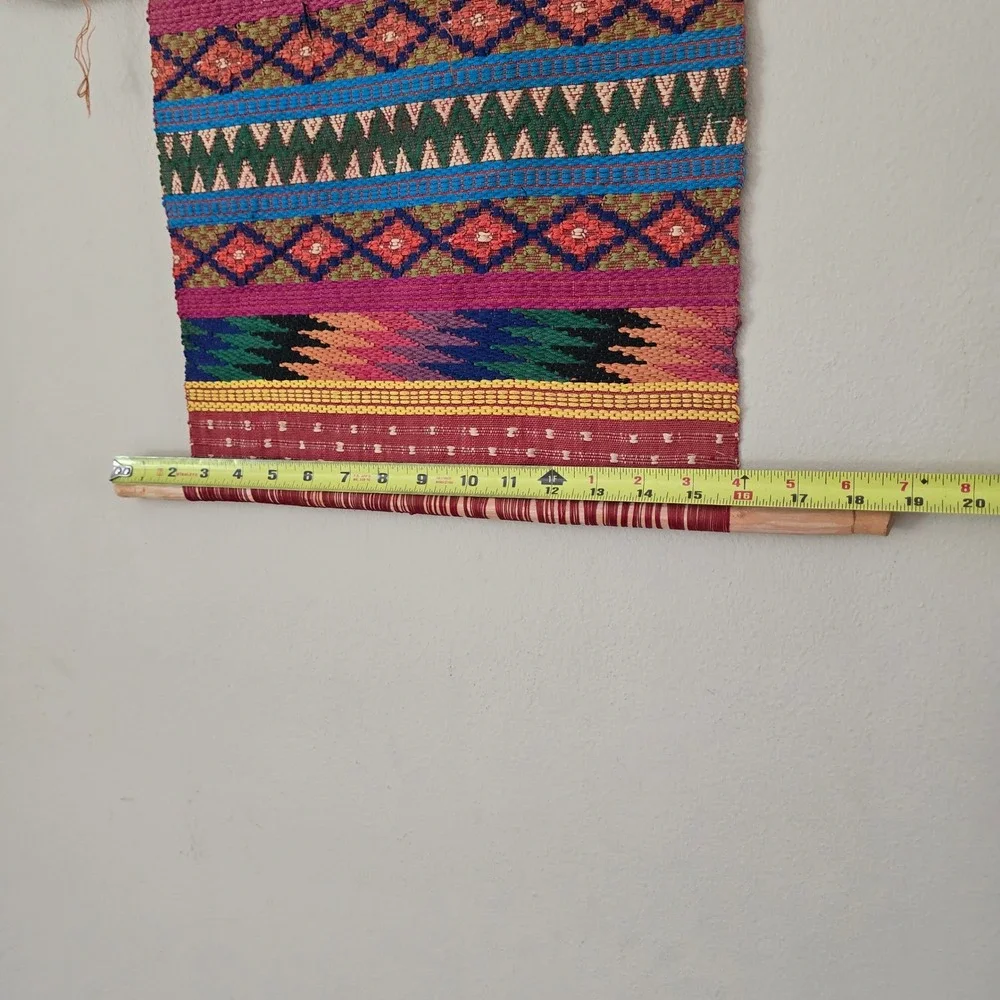 VBI Inc Guatemalan Handwoven Backstrap Loom Textile Wall Hanging Art
